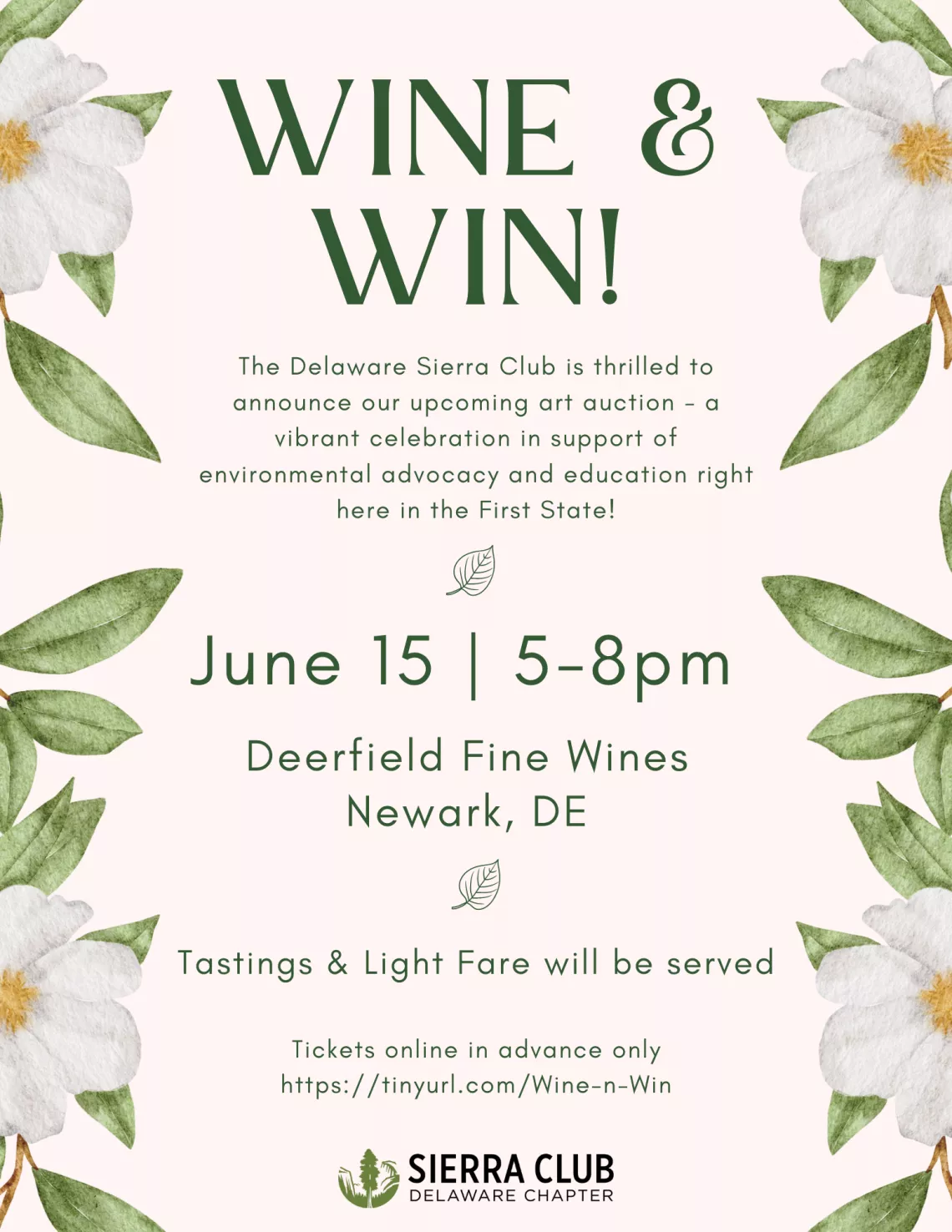 Wine and Win Event Flyer