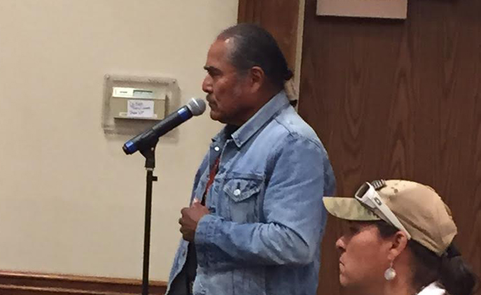 Navajo activist Duane "Chili" Yazzie at BLM hearing
