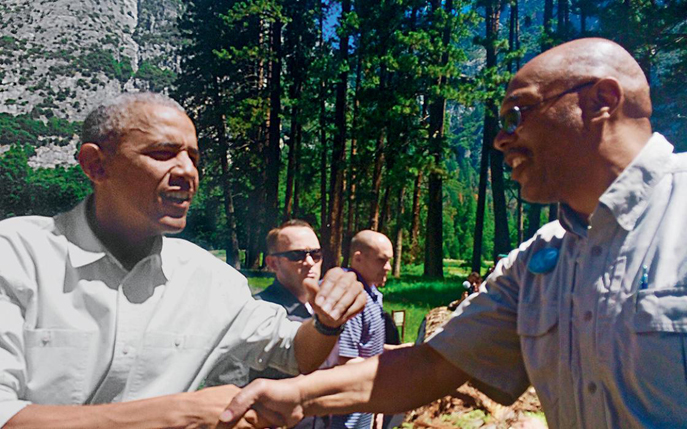 Barack Obama and Aaron Mair in Yosemite