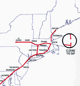 Map showing gap in transit thanks to lack of NS rail link