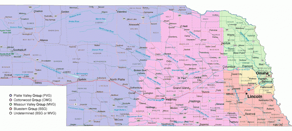 Nebraska Group Territories Map