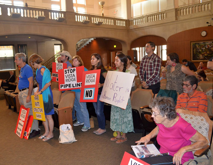 Alamo Group members at City Council meeting on Vista Ridge pipeline deal