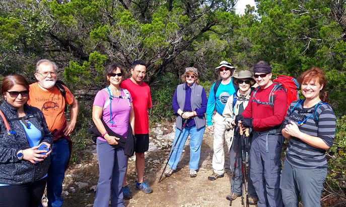 Group of hikers in Friedrich Park