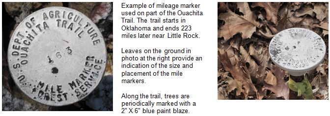 (photo of Ouachita Trail mile marker)
