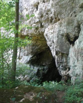 Bear Cave on the trail on the bluff above the Courtois Creek.