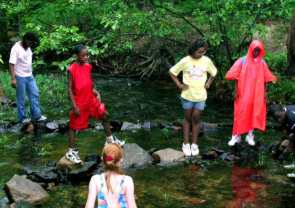 Kids who are most at-risk from air pollution enjoy Pickle Creek in Hawn State Park on a Sierra Club Inner City Outing.