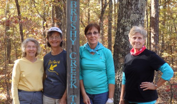 Some of our fine Sierra Club volunteers taking a quick break for a photo during trail maintenance