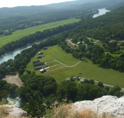 View of White River from ridge trail in Mountain Home, Arkansas.