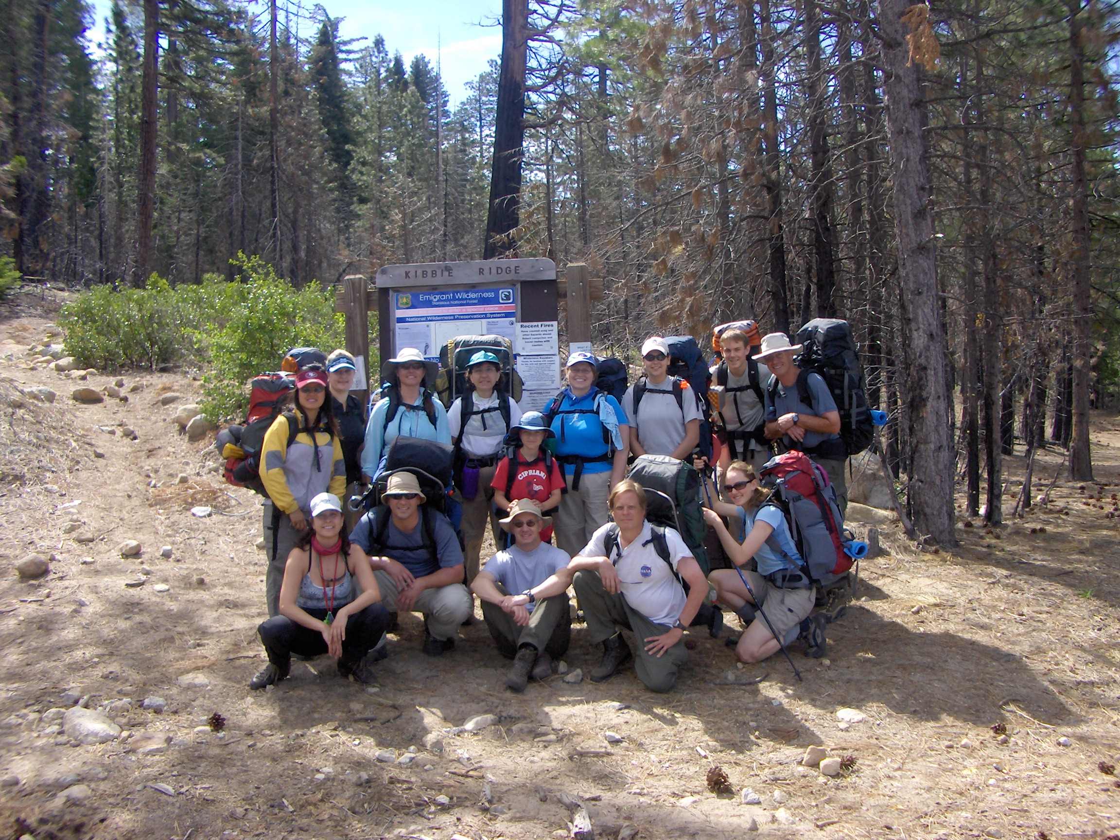 [Class members on a trip to Kibbe Lake, Yosemite National Park]