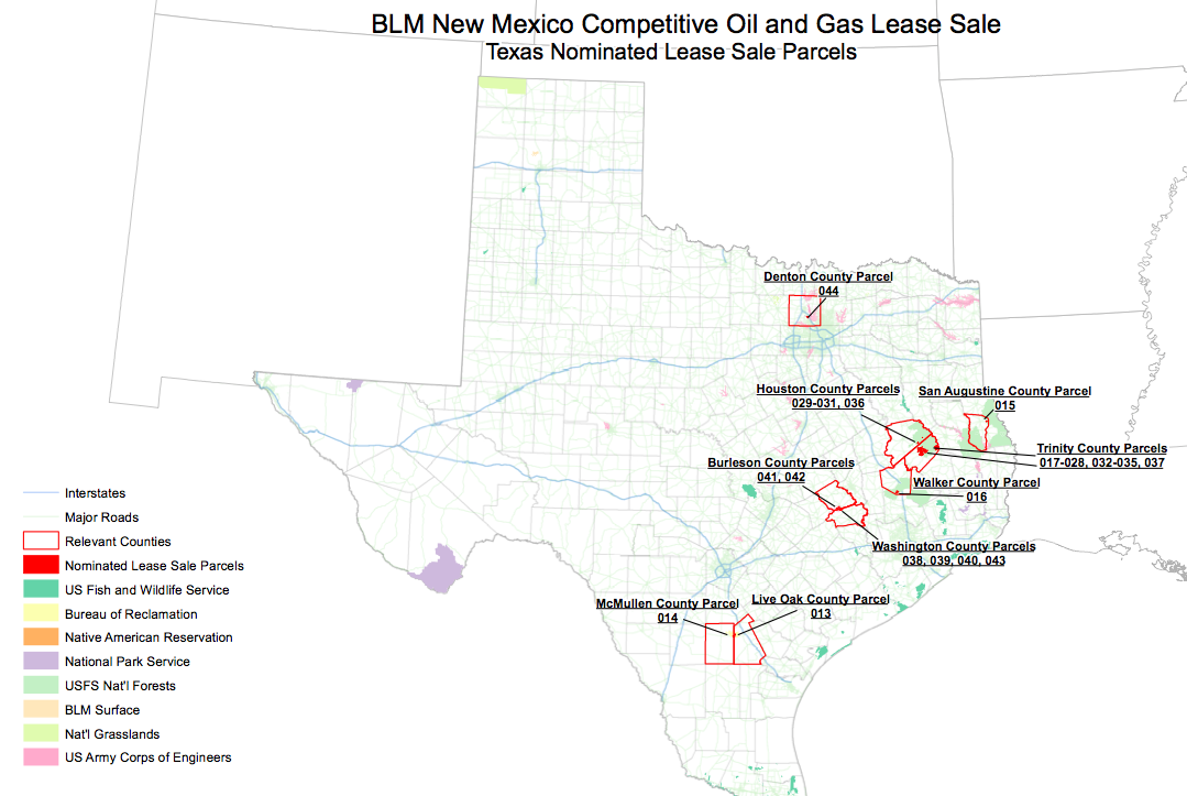 BLM new oil and gas leases in Texas