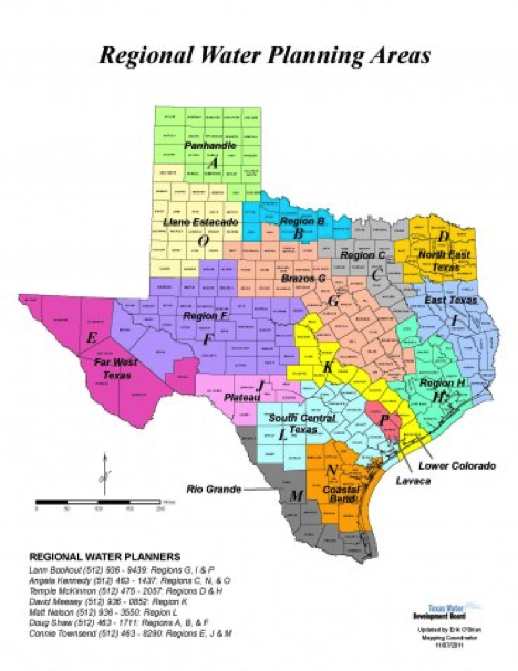 Texas Regional Water Planning Areas