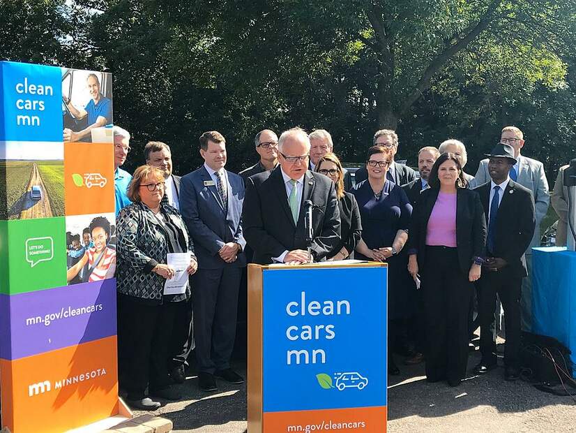 photo of Governor Walz speaking at Clean Cars announcement