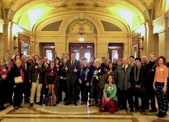 photo of clean energy activists in the MN state capitol