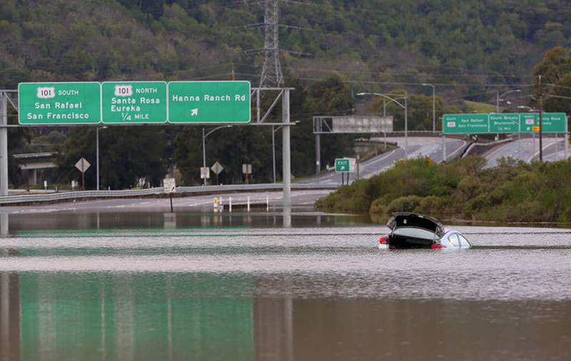 Highway 37 under water