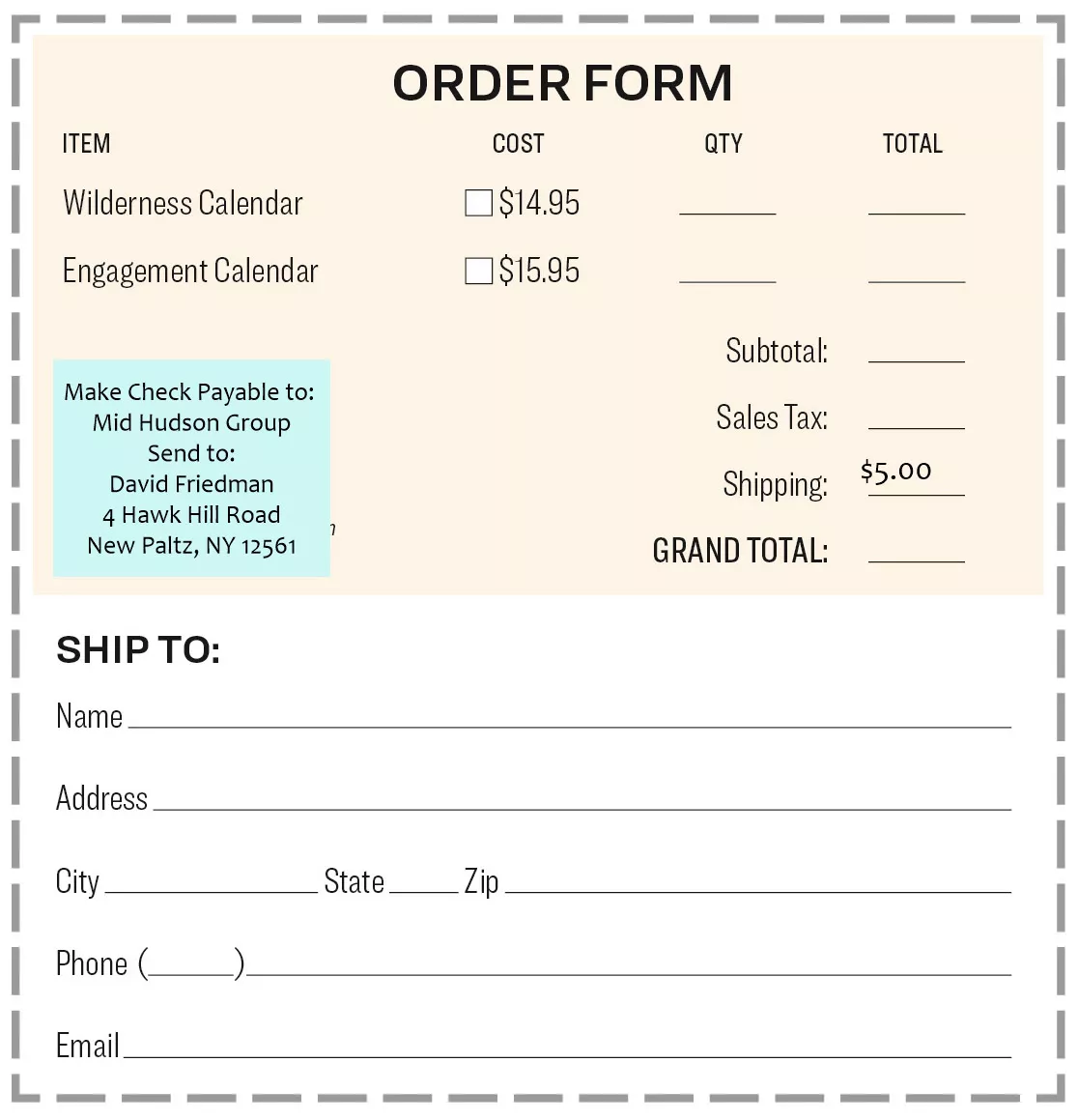 order form