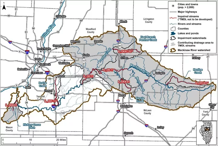 Mackinaw River Watershed Map