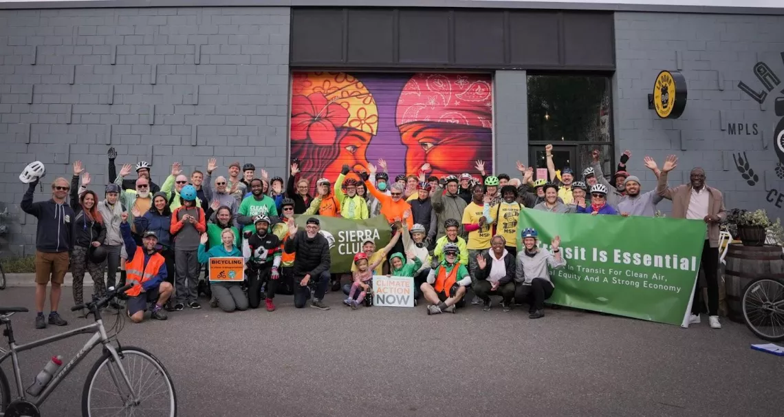25th Annual Sierra Club Bike Tour participants in front of La Doña Cervecería. Photo by Devon Young Cupery.