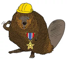 illustration of a beaver wearing a medal