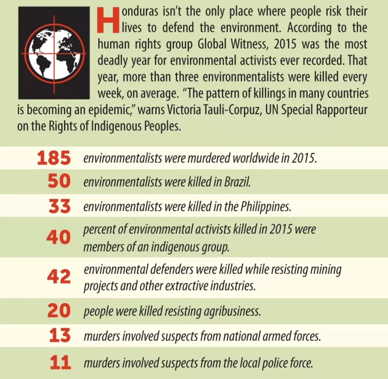Graphic about violence against environmental activists