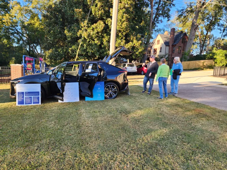 Electric car at tabling event