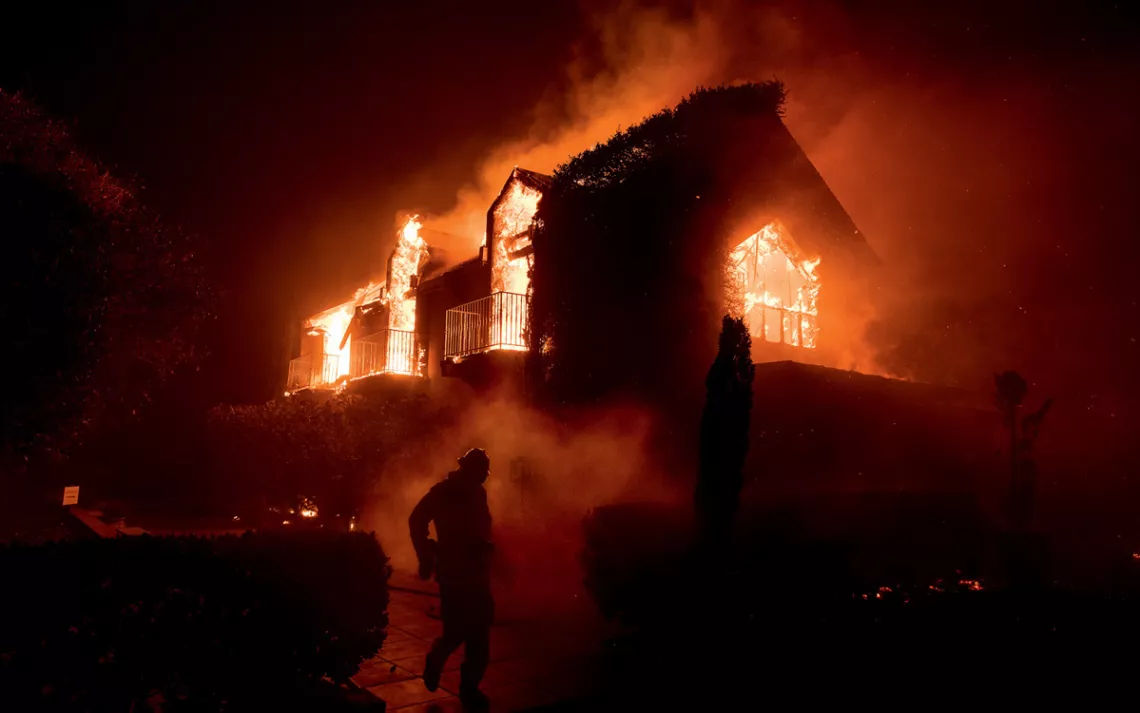 Flames consume the Signorello Vinyards in Napa, California, in 2017.