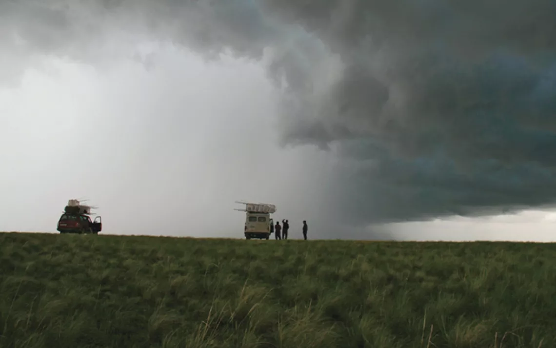 A serious thunderstorm approaches on Mongolia's Eastern Steppe. 