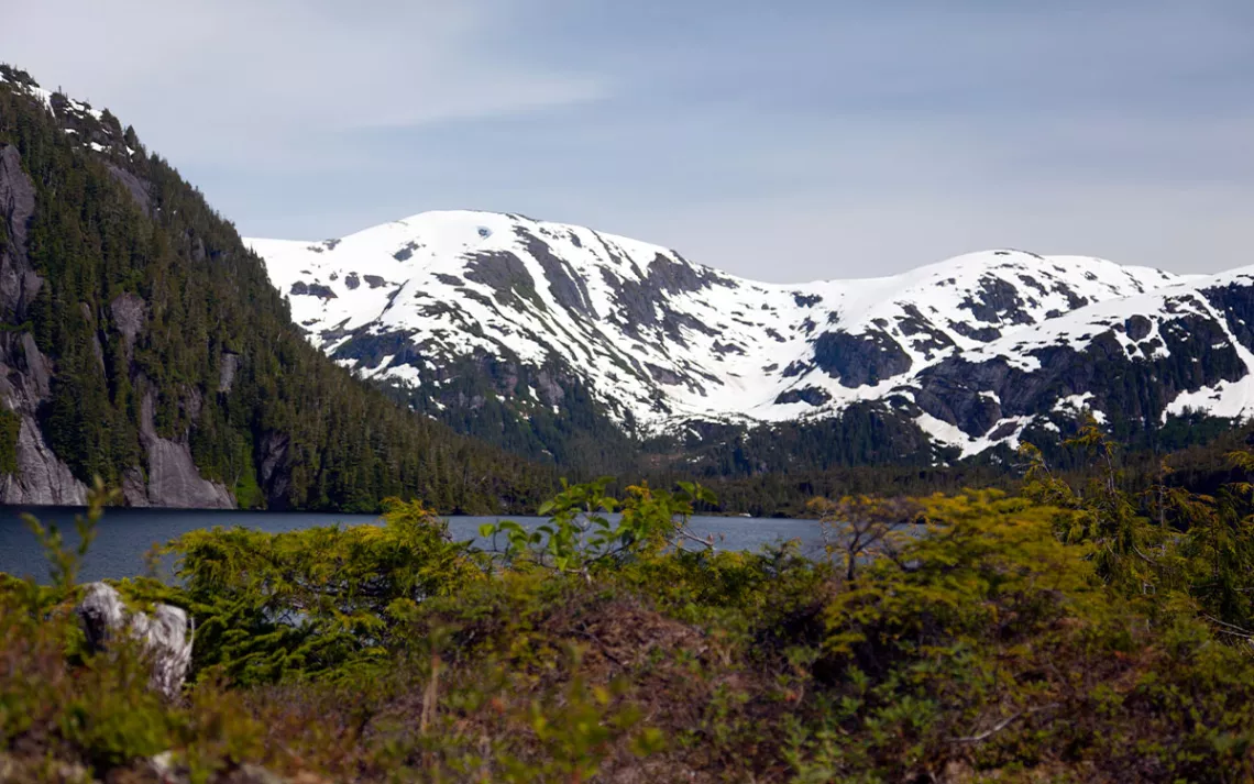 A view of the wilderness in Misty Fjords National Monument, part of the Tongass National Forest, on July 11, 2012, on a lake about 45 nautical miles from Ketchikan, Alaska. The rugged mountains and lakes are largely accessible only by float plane.