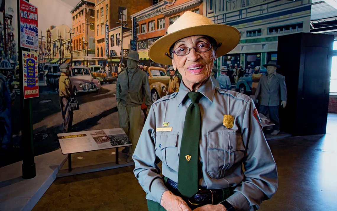 Betty Reid Soskin, America's oldest park ranger, at the Rosie the Riveter/WWII Home Front National Historical Park in Richmond, California.