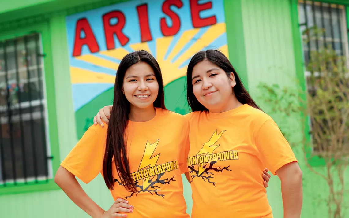 Sisters Abril and Ariss Cosino fight environmental racism in South Tower Estates, Texas.