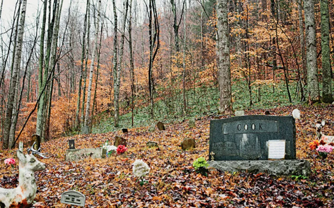 Dustin White's family graveyard lies in a hollow between two mountains that mining companies are flattening to get at their coal.