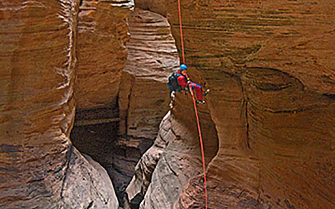 After you rappel 75 feet into Zion National Park's Heaps Canyon, there's no going back.