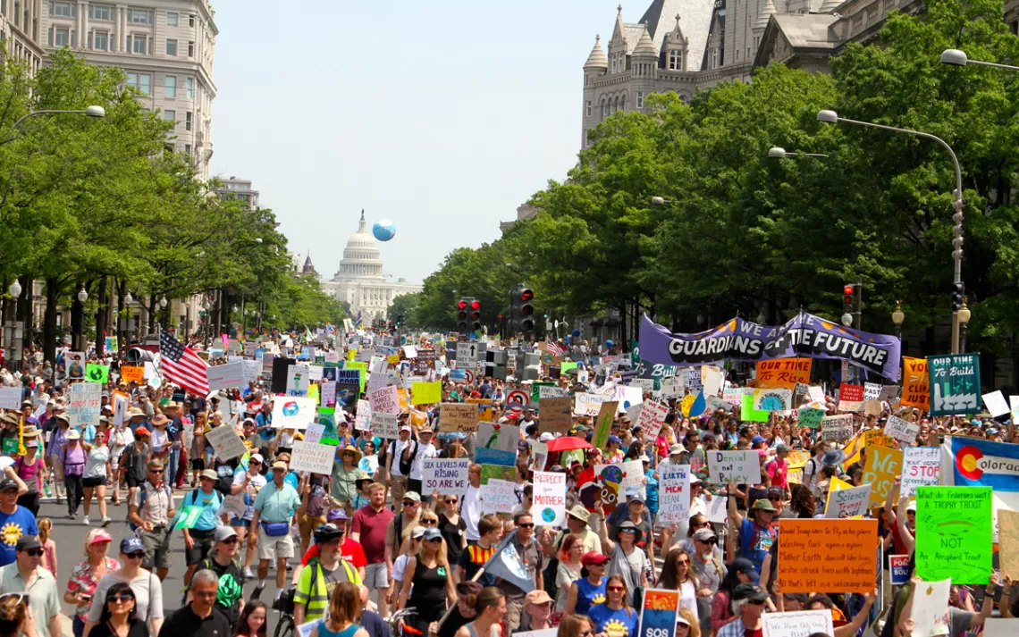 View of the People's Climate March in Washington, D.C.