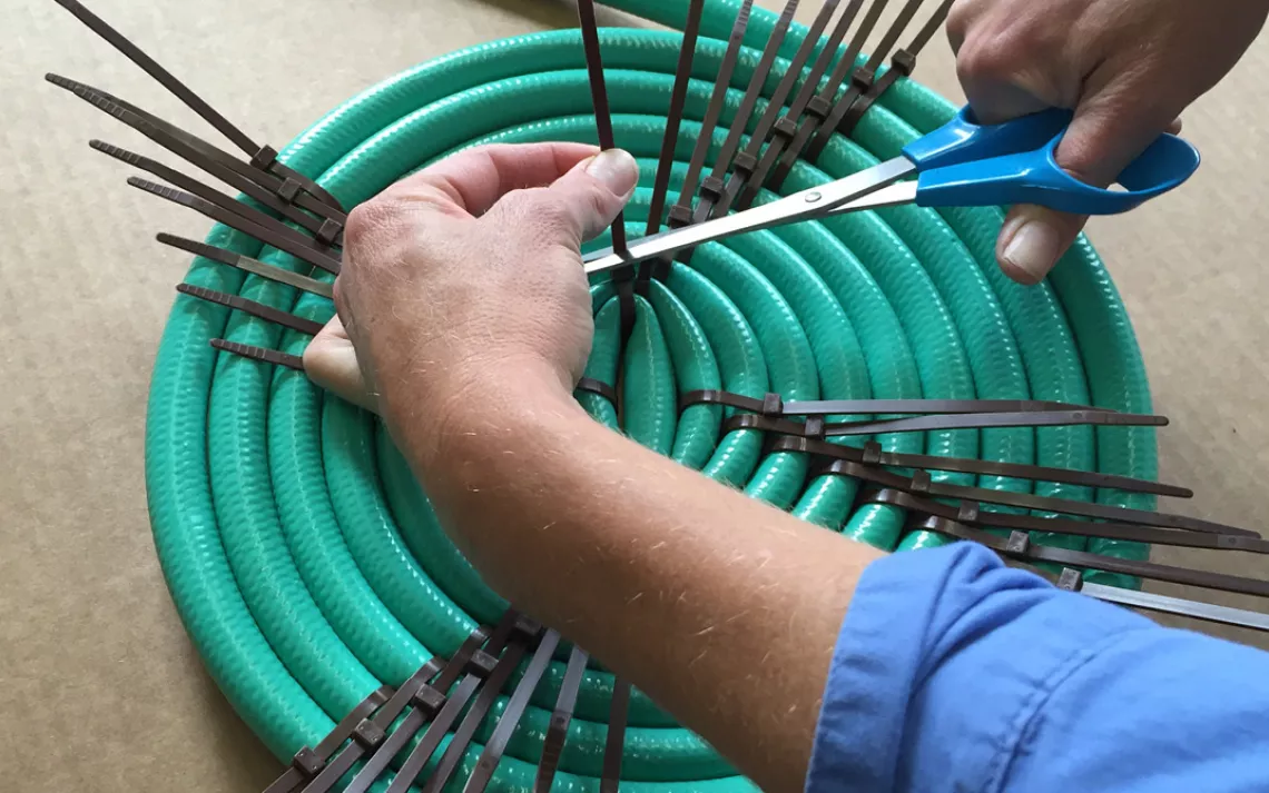 Repurpose: Garden hose to basket