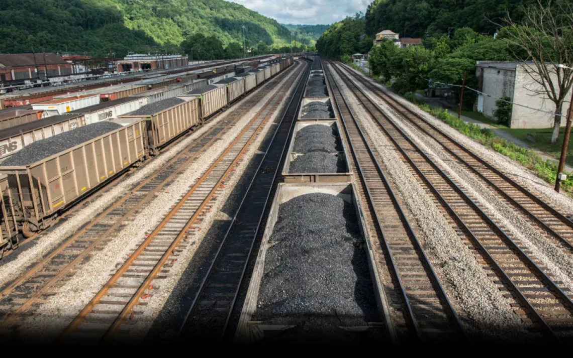 Trainloads of coal in Williamson, West Virginia.| Ami Vitale/Panos Pictures