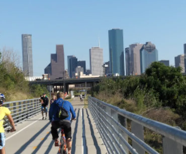 Houston skyline from bikeway