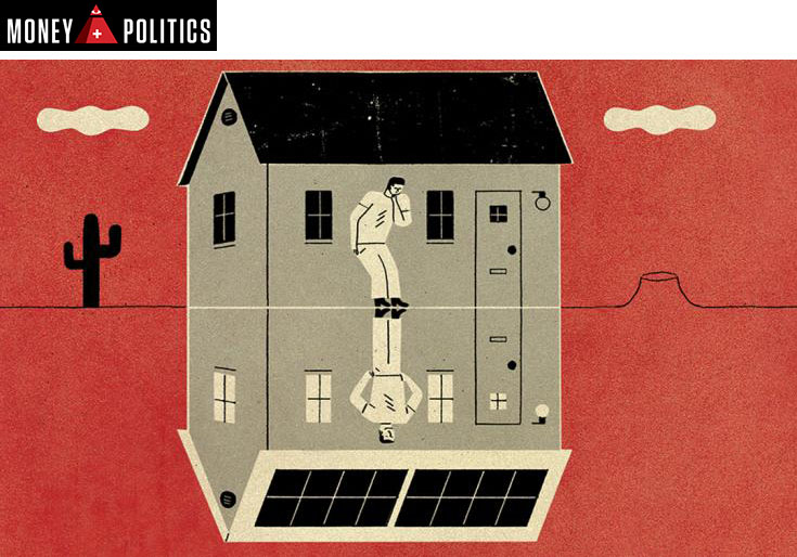 Arizona has the perfect climate for solar power, so why aren&#039;t there more panels on rooftops? Illustration by David Plunkert.