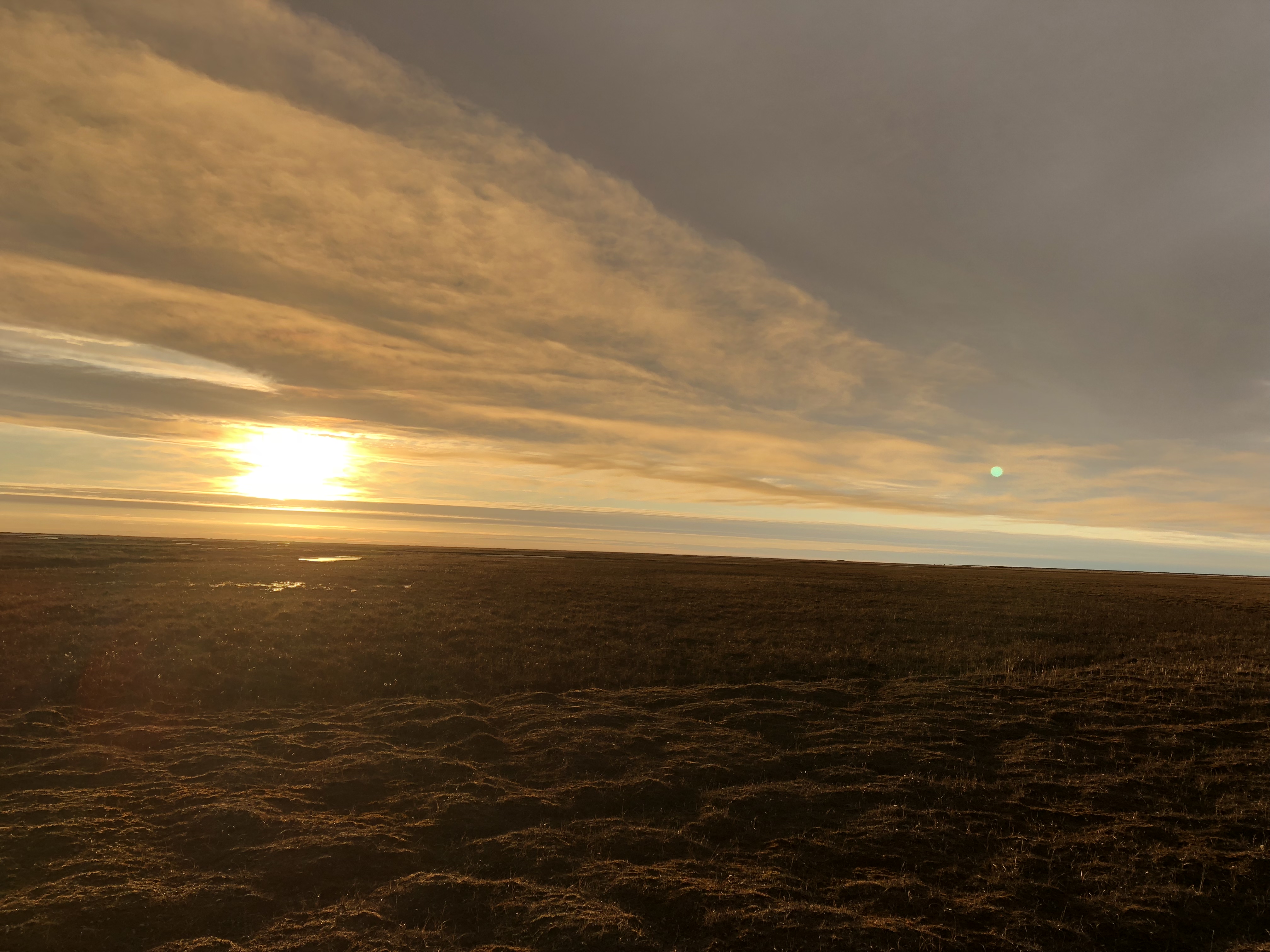 Sun over the Arctic National Wildlife Refuge landscape