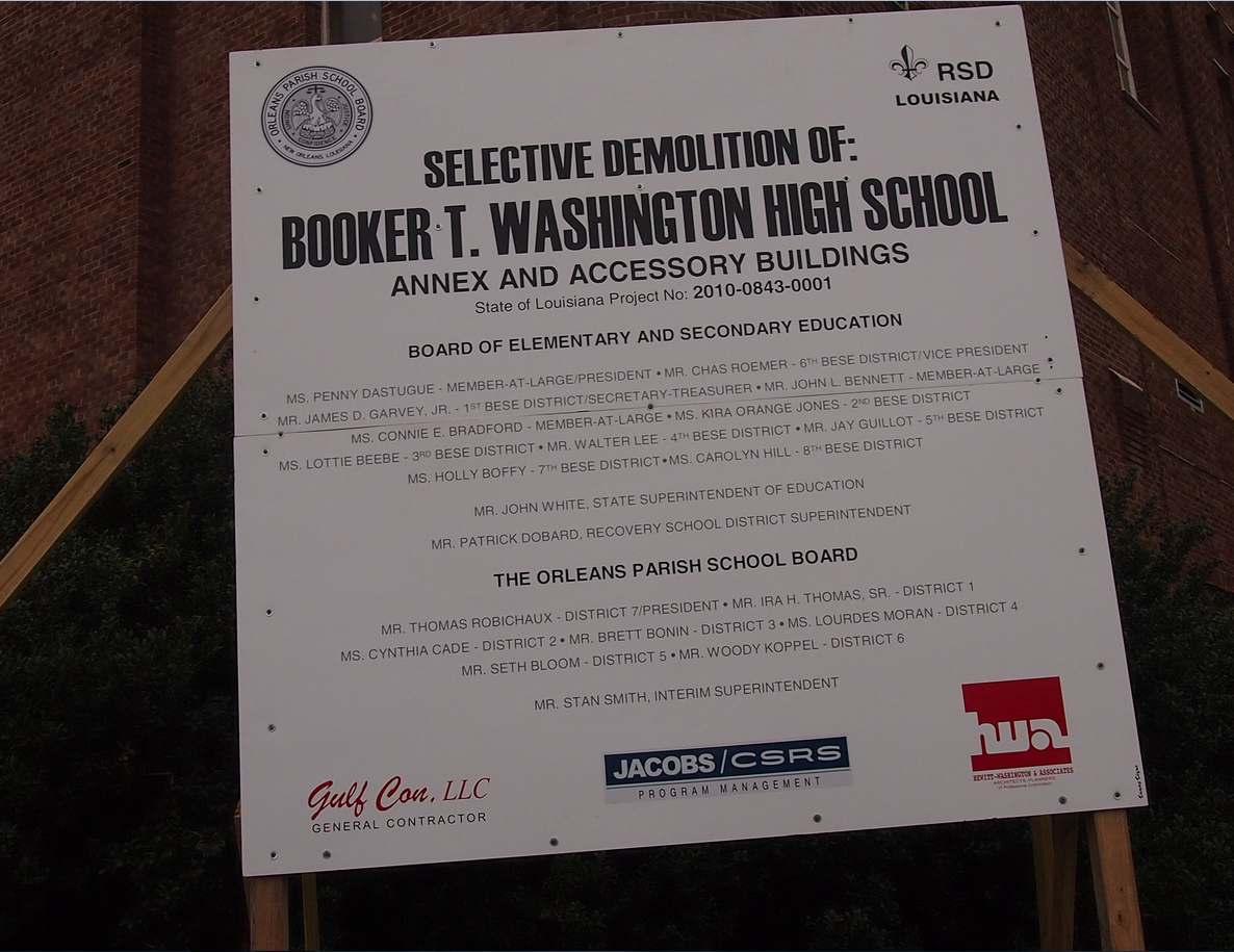 selective demolition of booker t washington high school