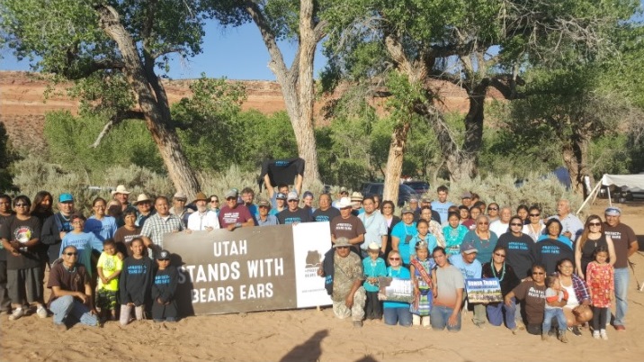 Group picture from the 2017 Inter Tribal Gathering in support of the Bears Ears National Monument. 