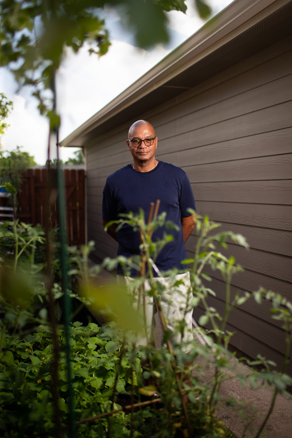 Cyrus Cormier at his home in the Pleasantville section of Houston.