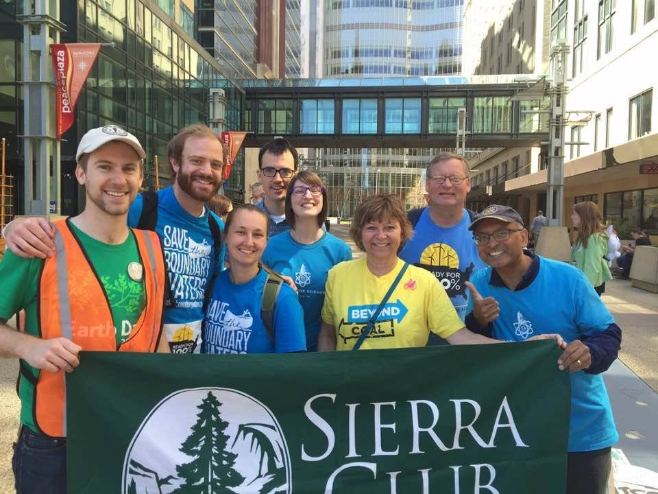 Rick Morris, left, and volunteer leaders at a Climate March