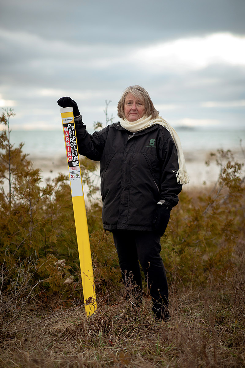 Patty Peek, retired professor of nursing who lives a quarter mile from Line 5