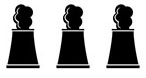 3 black smokestacks