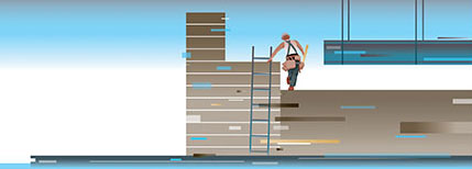 illustration of construction of an apartment building