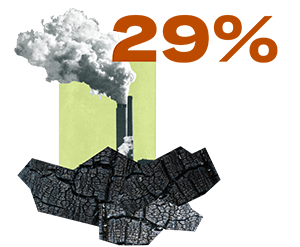 lump of coal with a smokestack behind it.