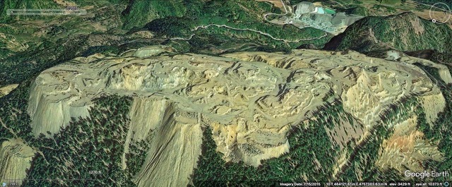 An aerial photo of a nickel mine