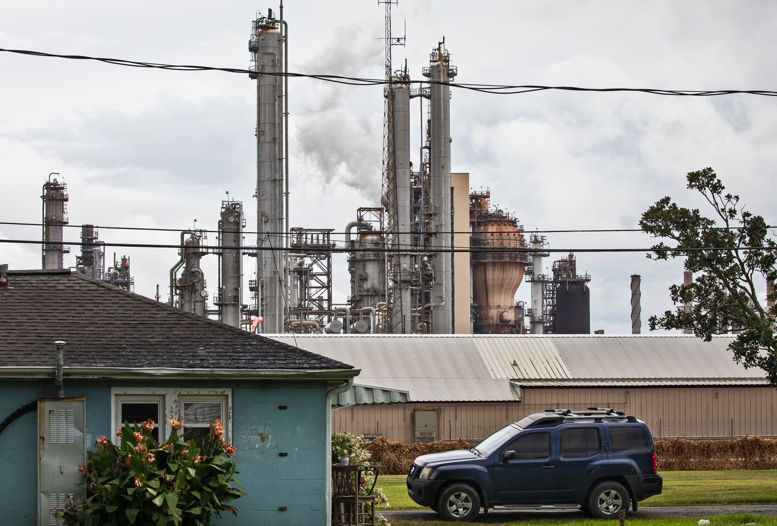 A home in front of Shell’s Norco 2 plant in St. Charles Parish, Louisiana, in 2019.