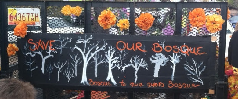 Close up of Dia de los Muertos Float Sign