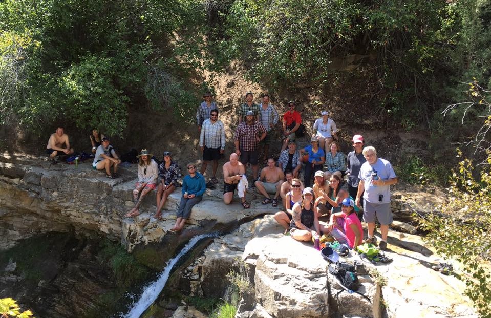 Veterans on top of Butt-Dam Falls