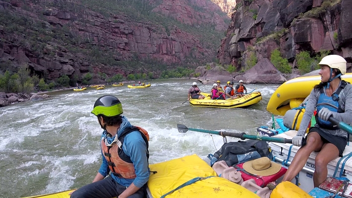 Rafting through Triplet Falls 
